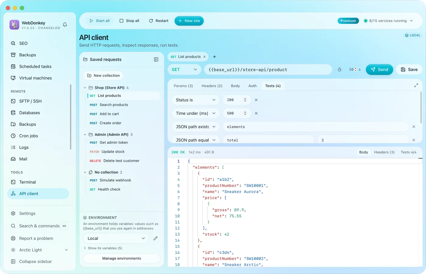 Build requests and check responses
