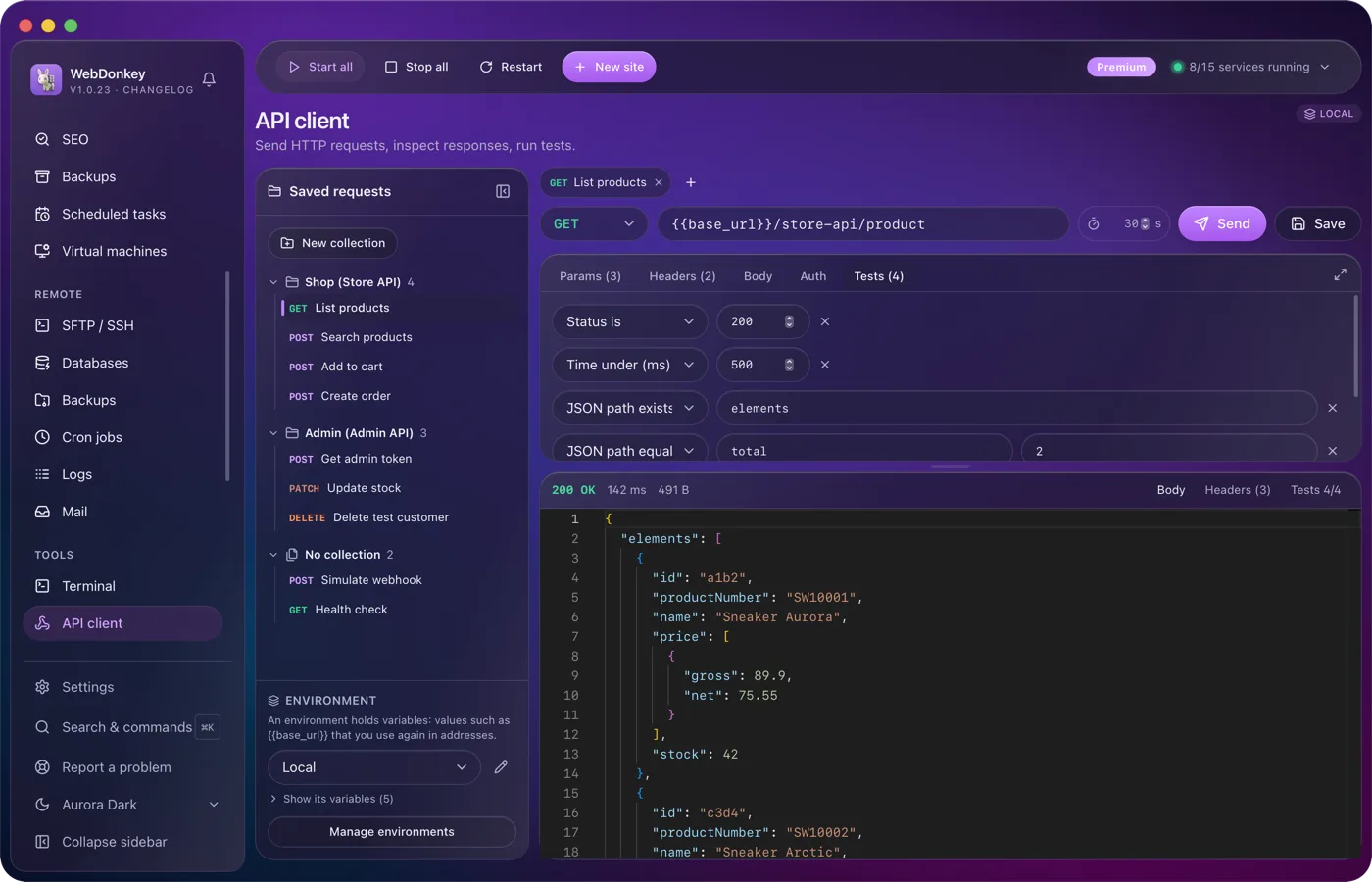Build requests and check responses
