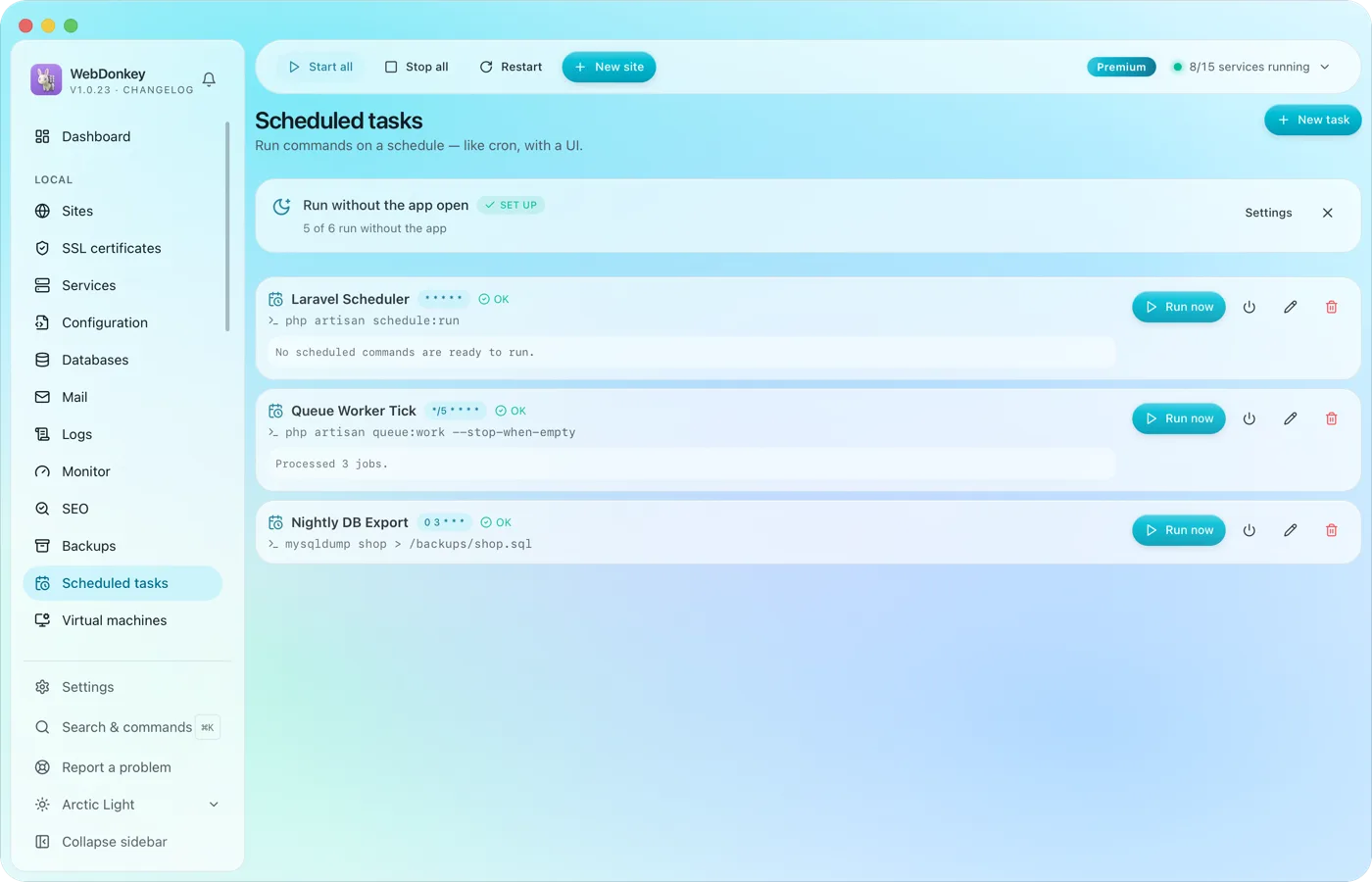 Scheduled tasks with an interface instead of crontab