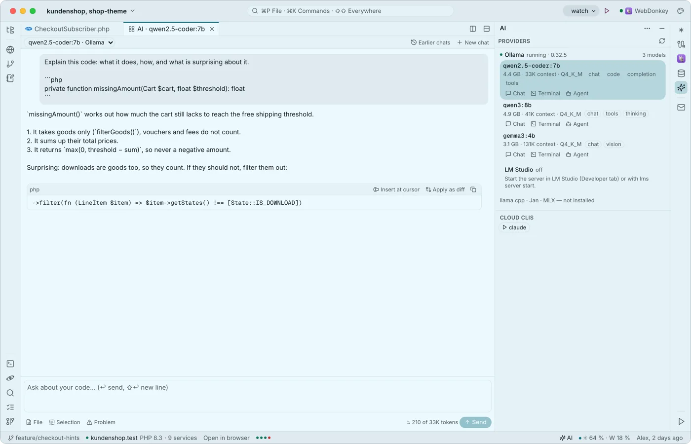 Local AI in the editor