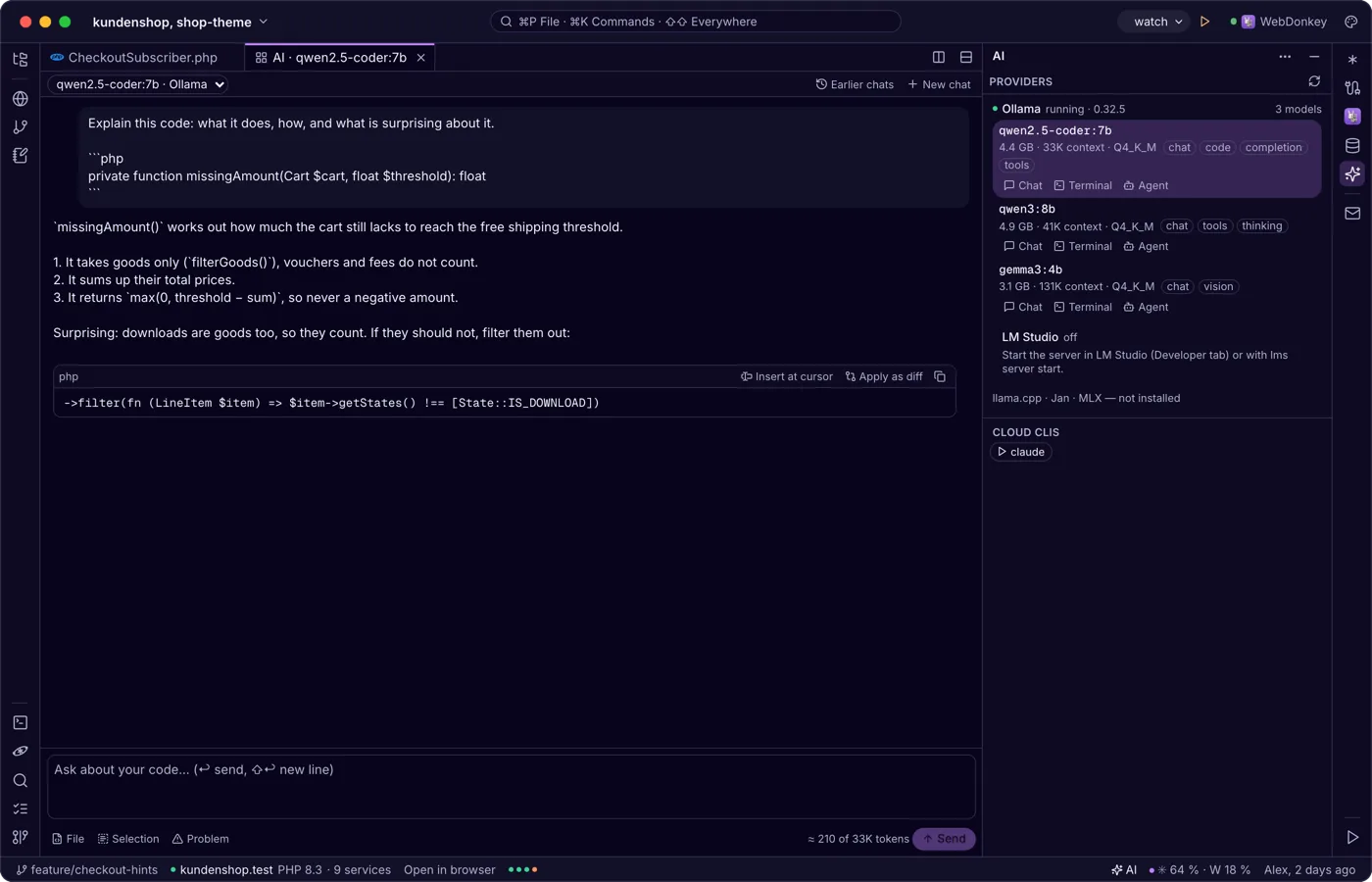 Local AI in the editor