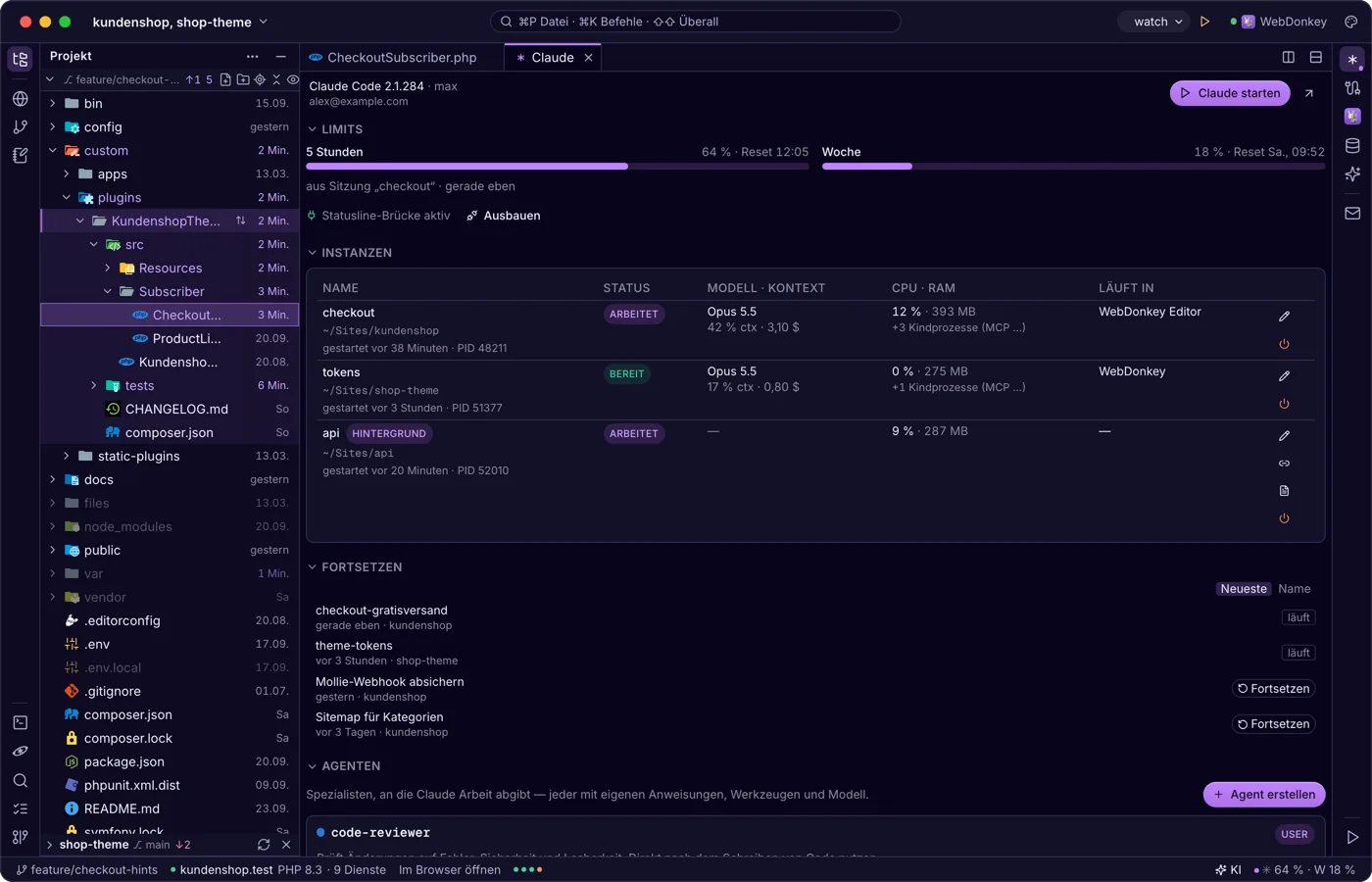 Claude Code, direkt neben dem Code