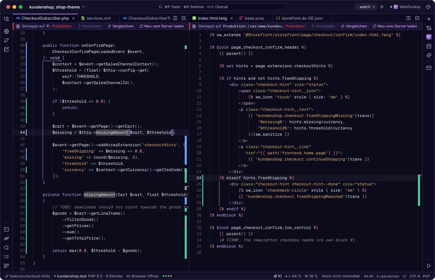 Tabs, Splits und ein Editor, der Code versteht