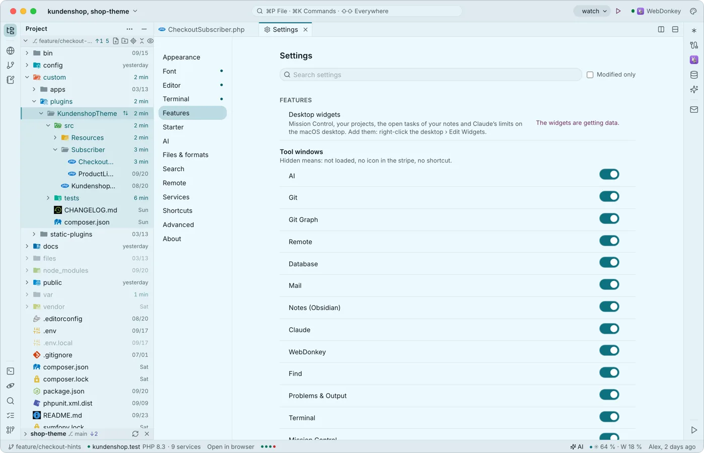 Widgets for the desktop