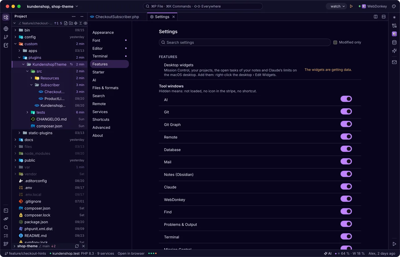 Widgets for the desktop