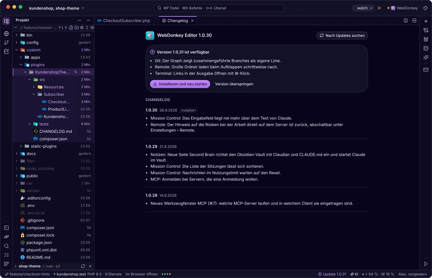 Updates, wenn du so weit bist