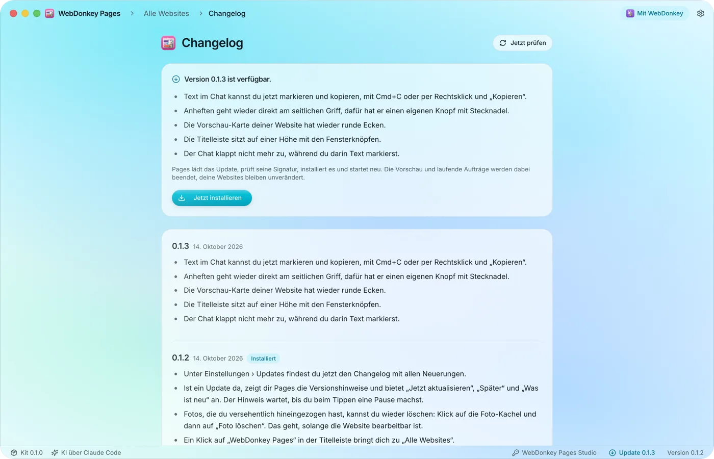 Updates auf deinen Klick