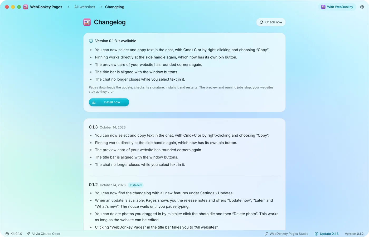 Updates when you click