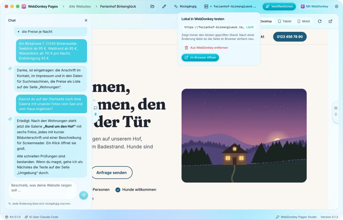 Lokal testen, mit PHP