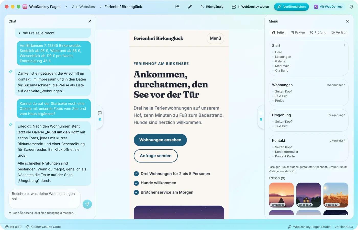 Die Vorschau in voller Breite