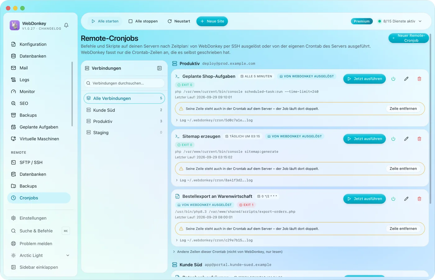 Cronjobs auf deinen Servern, mit Log und Exit-Code