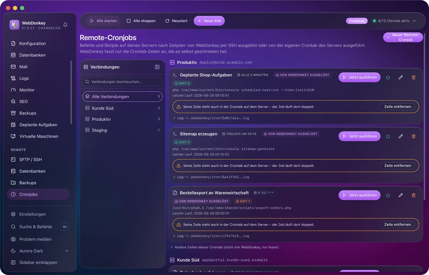 Cronjobs auf deinen Servern, mit Log und Exit-Code