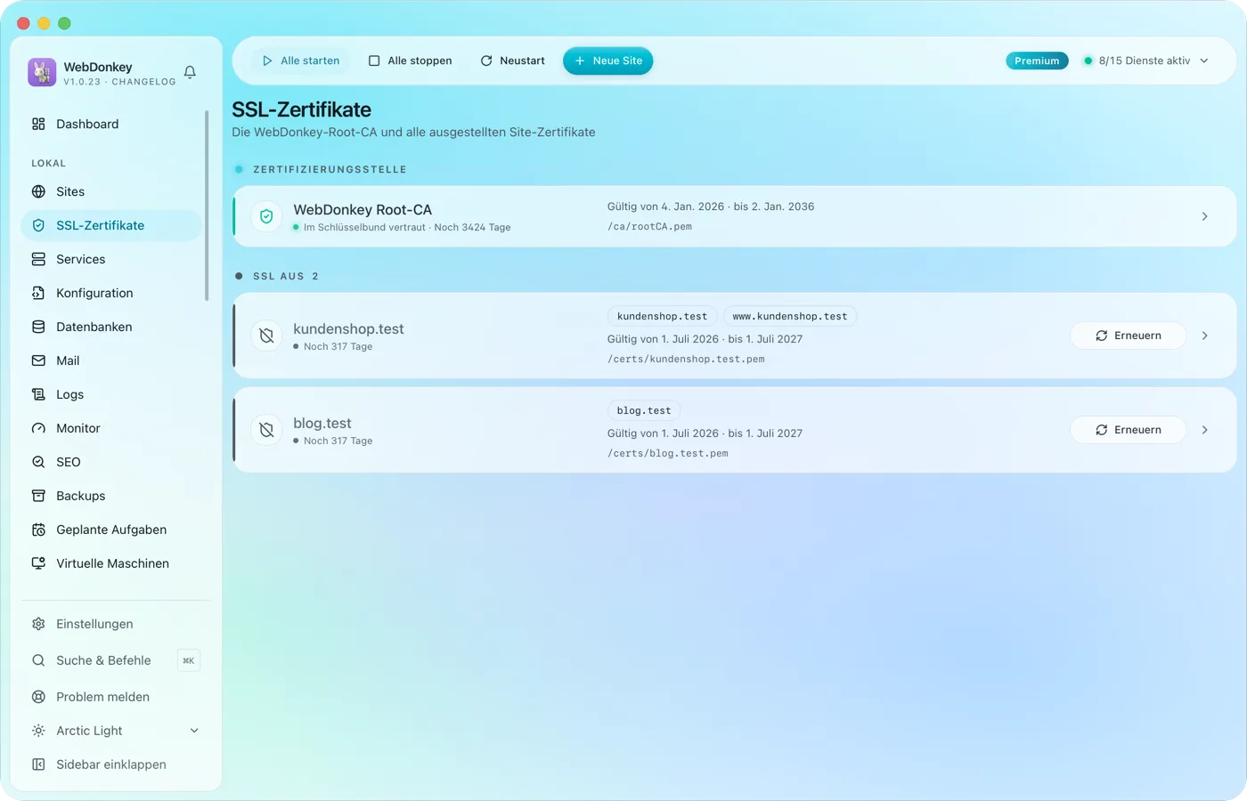 HTTPS lokal, ohne Warnungen