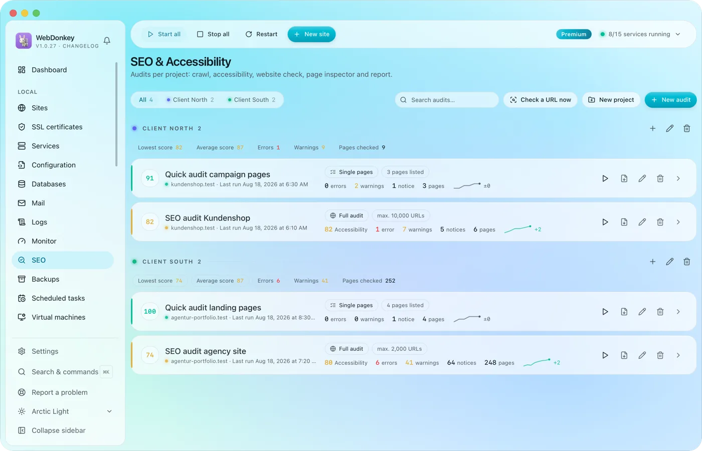 SEO & accessibility audits for your clients' sites