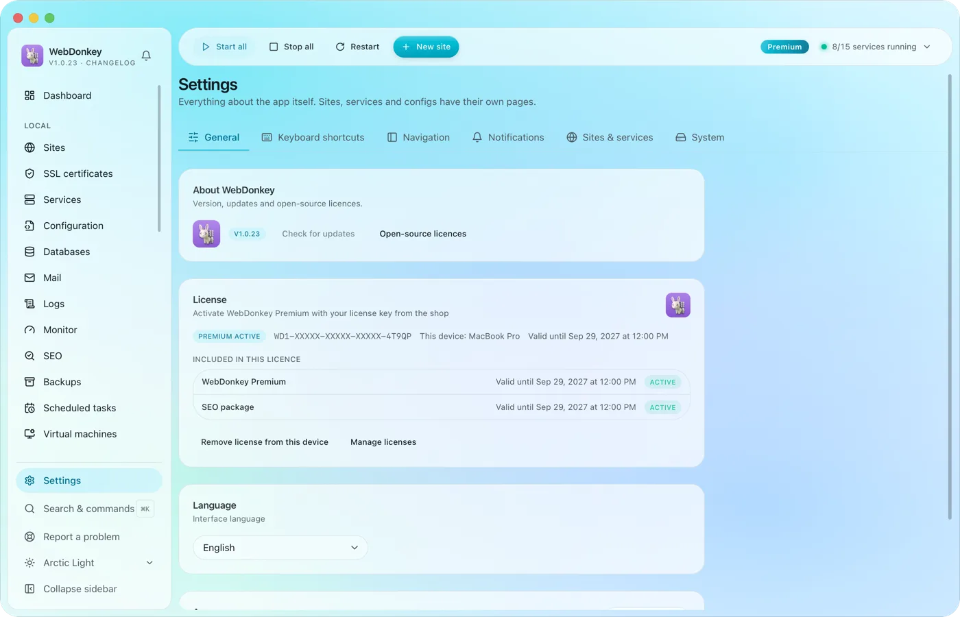 Settings you make once